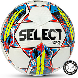 Мяч футзал. SELECT Futsal Mimas, 1053460005, р.4, BASIC, 32 пан, гл.ПУ, руч.сш, бел-сине-красный